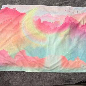 Pastel Mountain and Moon Tapestry